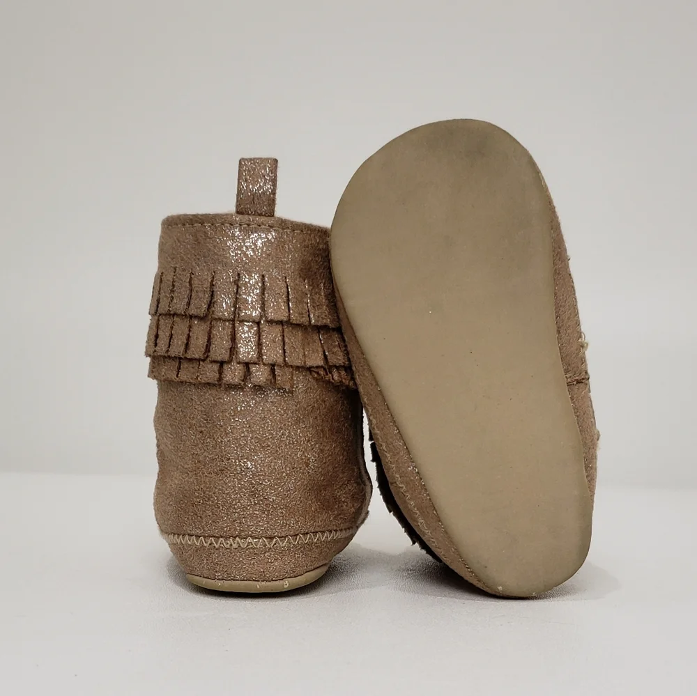 Sparkly Tan Kids Moccasin Boots!